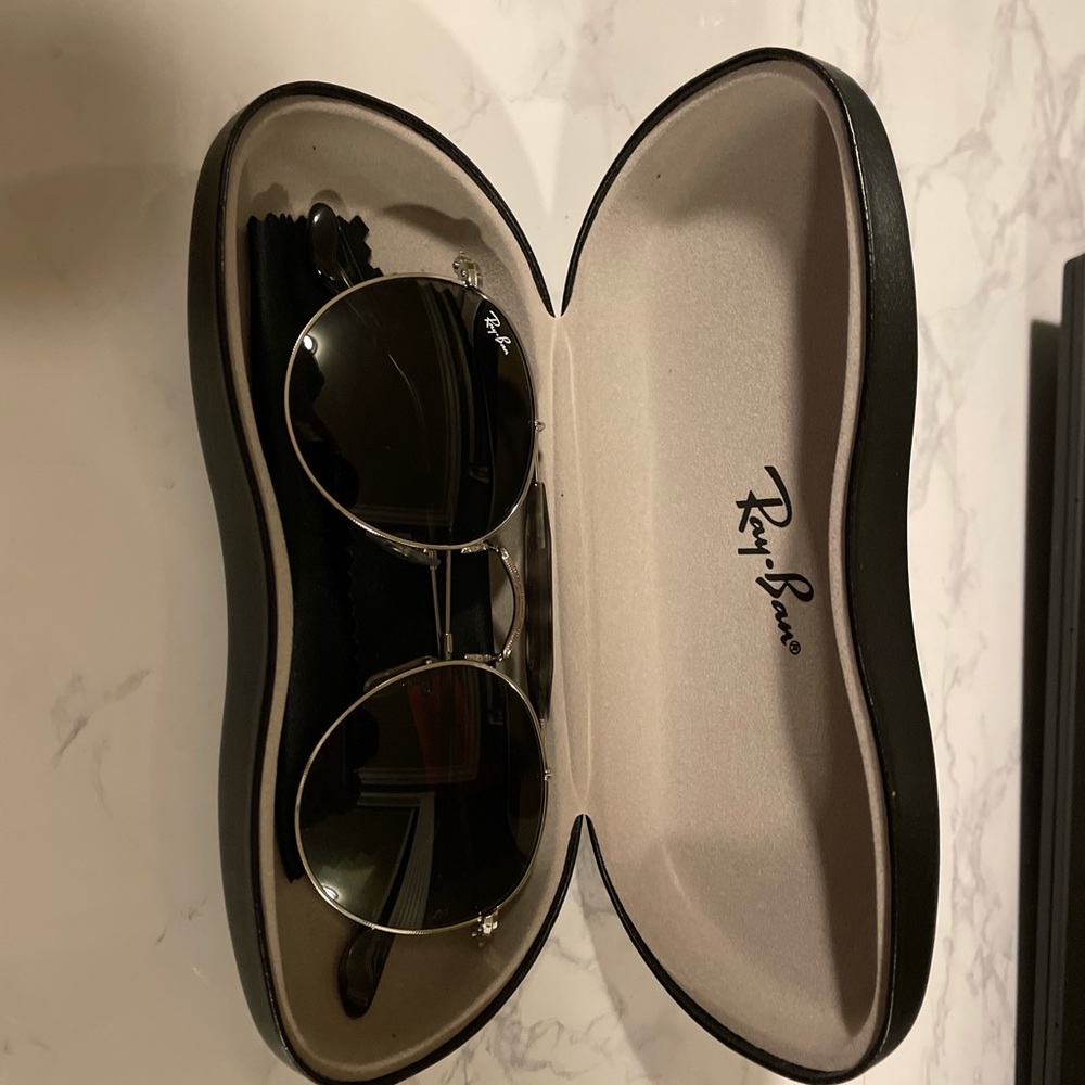 Ray Ban Silver ROUND DOUBLE BRIDGE Sunglasses RARE - Picture 8 of 8